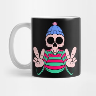 cool peace skull cartoon Mug